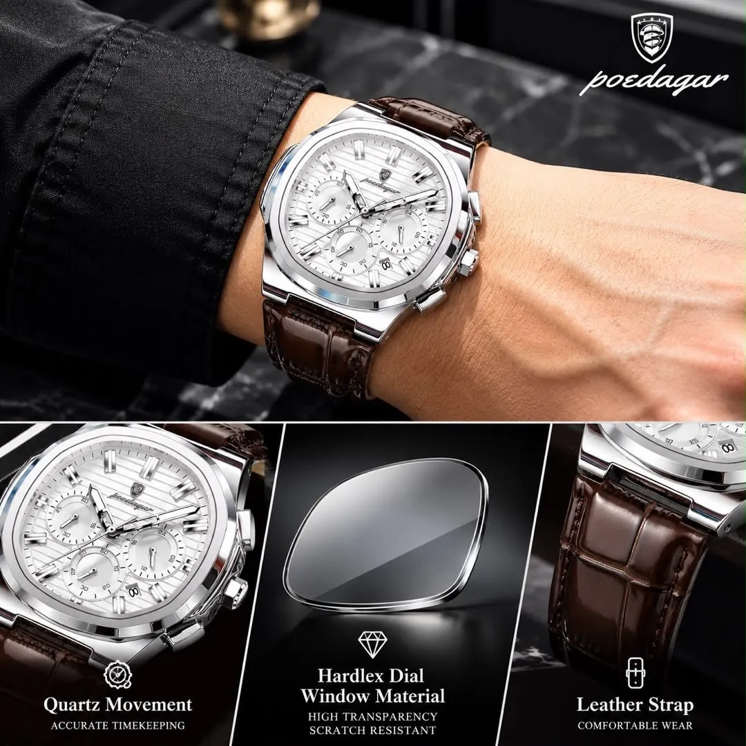 Men Comfortable Leather Strapped Wristwatch, photo 2