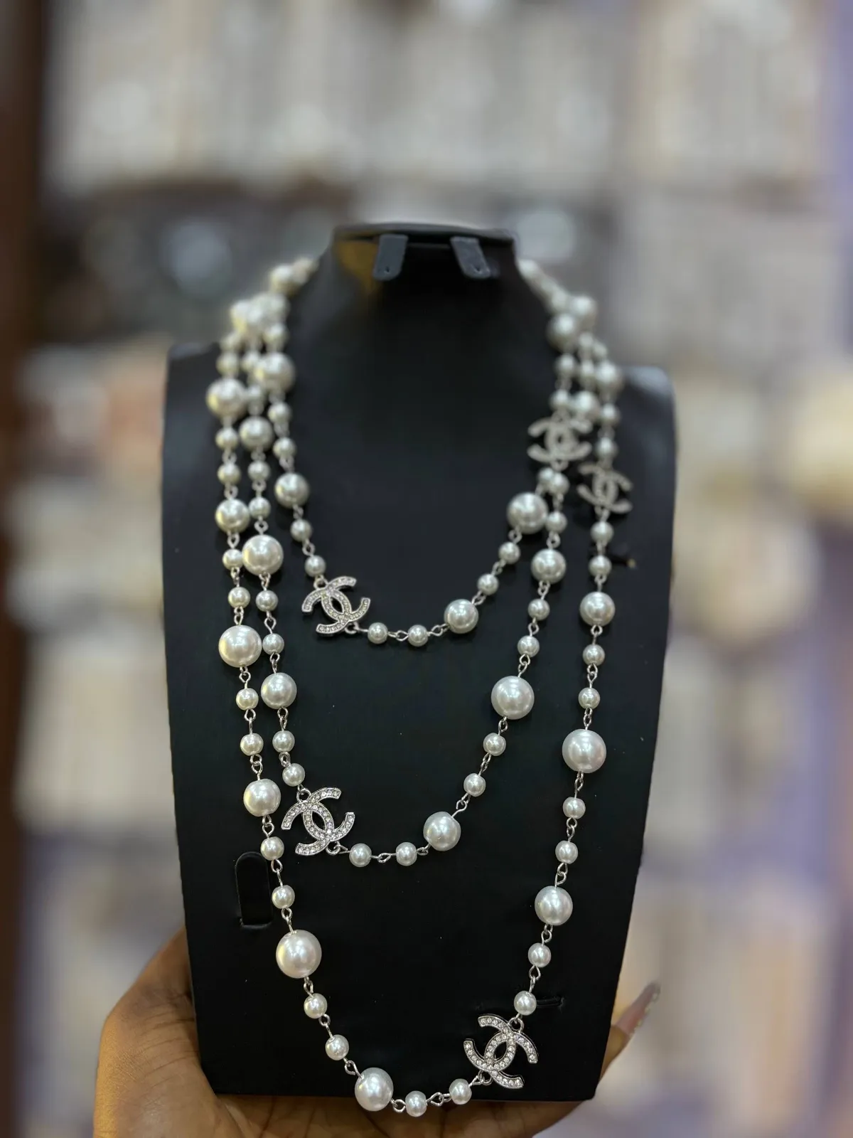 Pearl Chanel Layered Necklace, photo 3