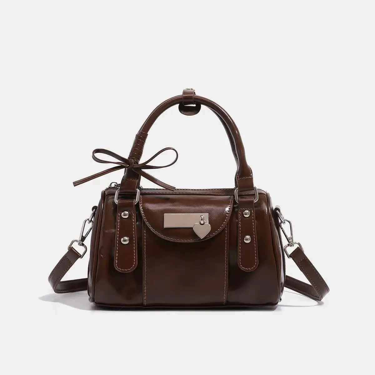 Brown Bow leather bag