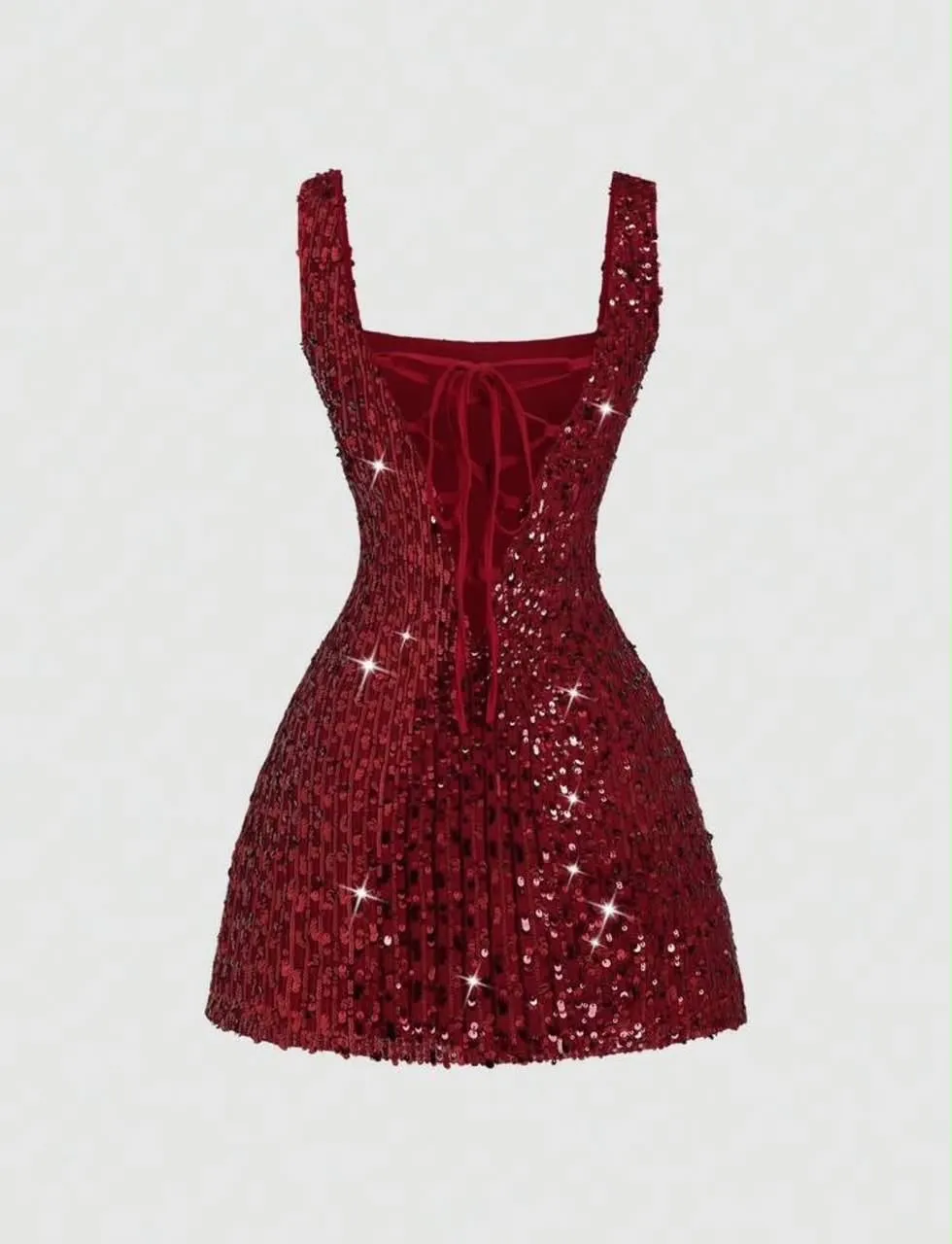 Chic Red Sequin Short Dress, photo 2