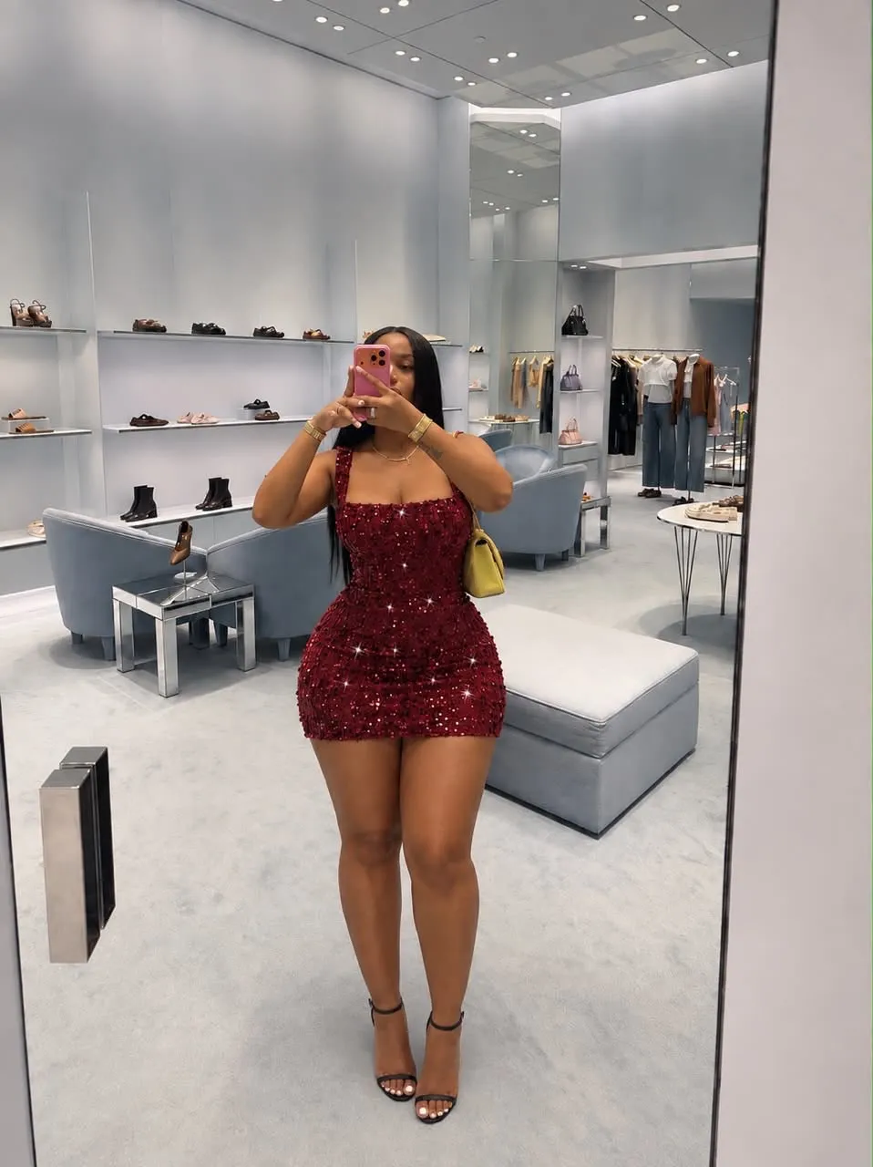 Chic Red Sequin Short Dress, photo 4