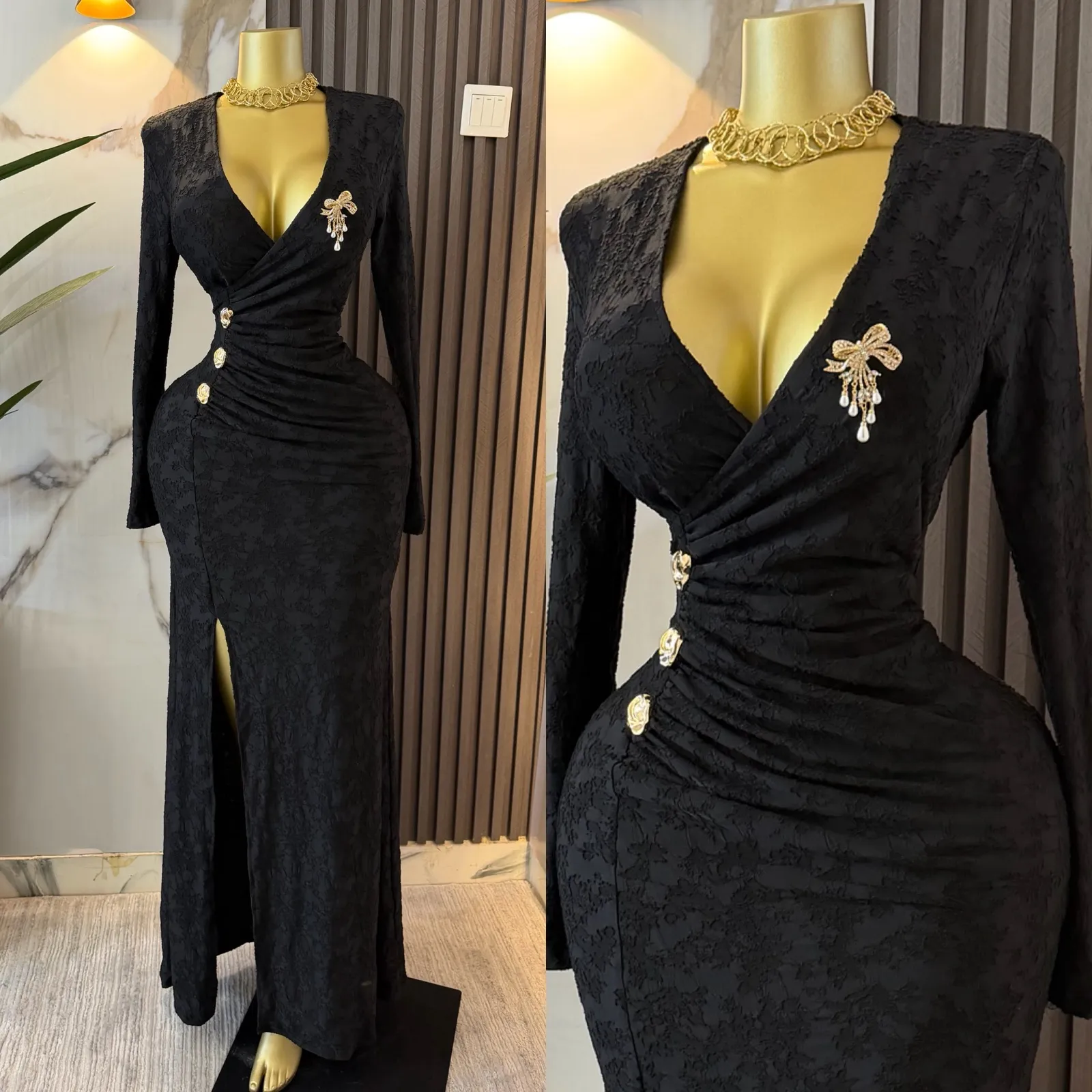 The Noir Elegance Maxi Gown