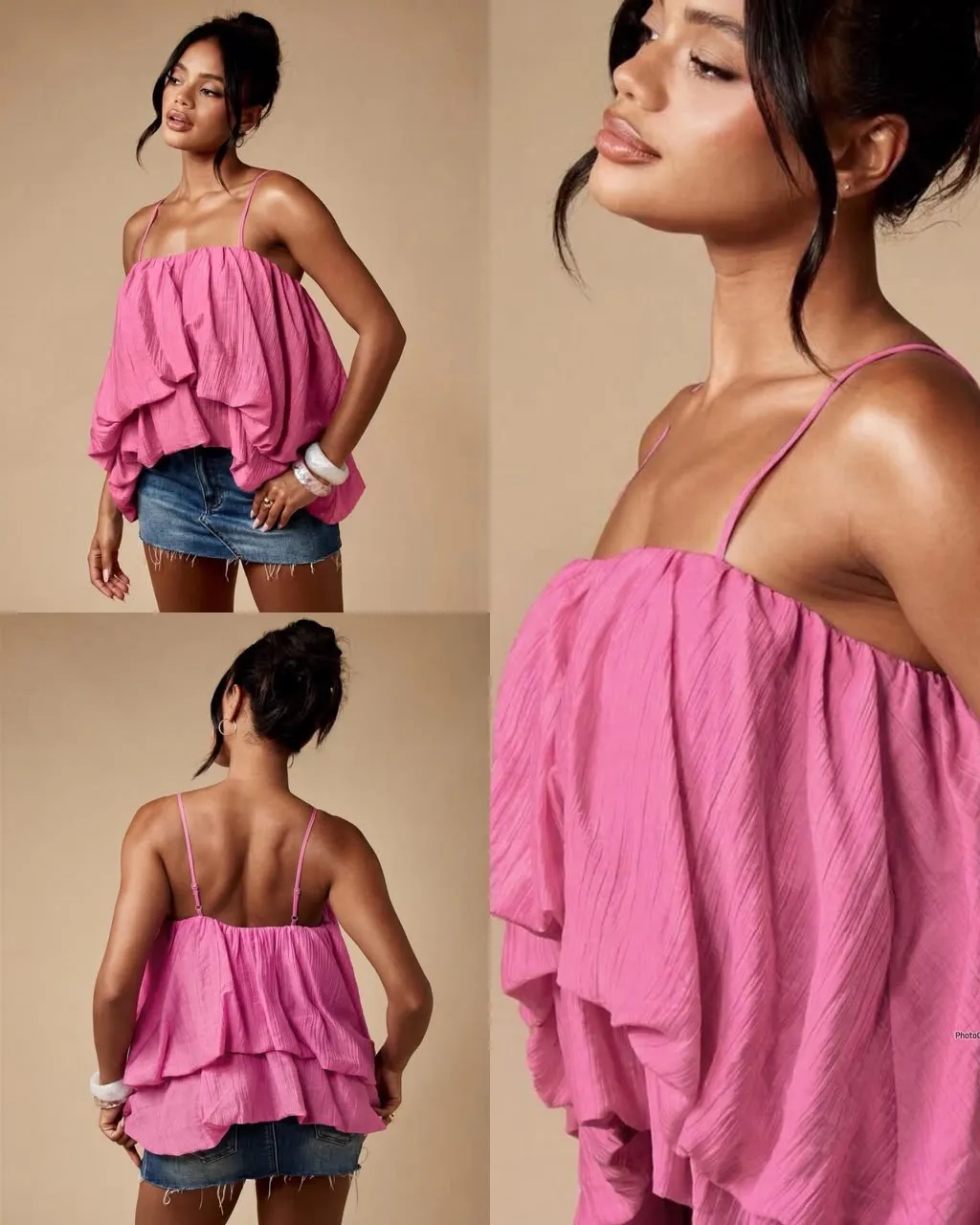 Layered Ruffles Strap top